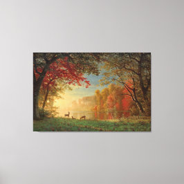 Bierstadt Sunset Deer Lake Painting Canvas Afdruk