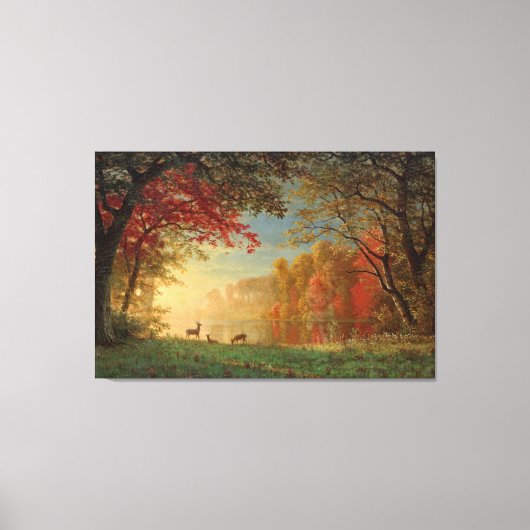Bierstadt Sunset Deer Lake Painting Canvas Afdruk (Voorkant)