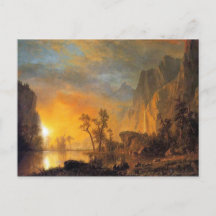Bierstadt Sunset in de Rockies Painting