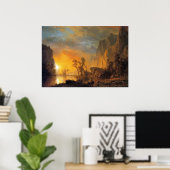 Bierstadt Sunset in de Rockies Painting Poster (Thuiskantoor)