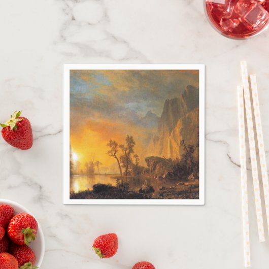 Bierstadt Sunset in de Rockies Painting Servet (Insitu)