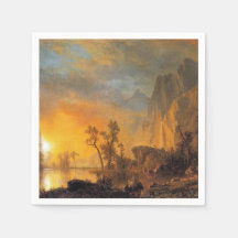 Bierstadt Sunset in de Rockies Painting