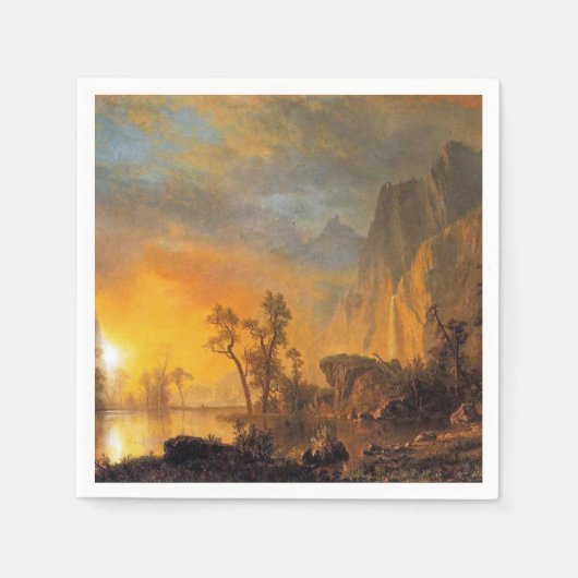 Bierstadt Sunset in de Rockies Painting Servet (Voorkant)