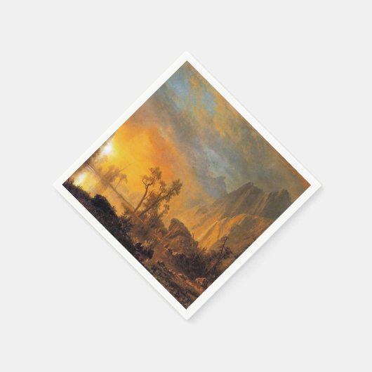 Bierstadt Sunset in de Rockies Painting Servet (Hoek)