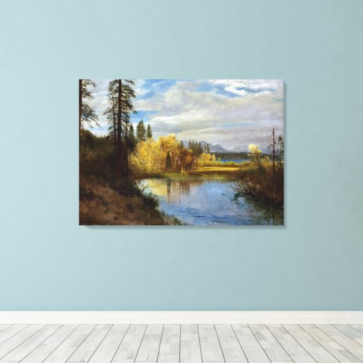 Bierstadt - Uitgang bij Lake Tahoe Canvas Afdruk (Insitu (Houten vloer))