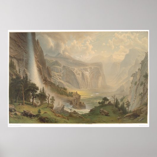 Bierstadt Yosemite Valley, Californië (1884A) Poster (Voorkant)