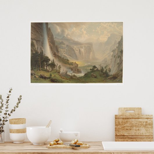 Bierstadt Yosemite Valley, Californië (1884A) Poster (Keuken)