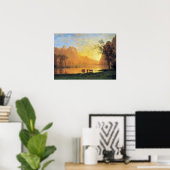 Bierstadt - Zonsondergang bij Yosemite Poster (Thuiskantoor)