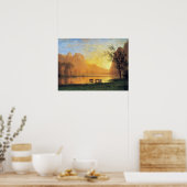 Bierstadt - Zonsondergang bij Yosemite Poster (Keuken)