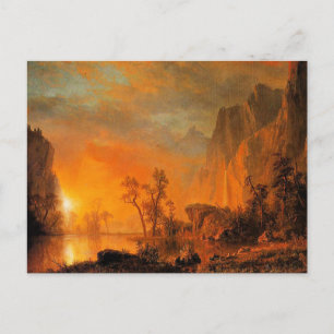 Bierstadt - Zonsondergang in de Rocky Mountains Briefkaart
