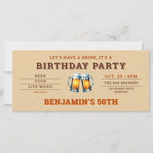 Bierthema Brouwerij Ticket Mannen (Voorkant)