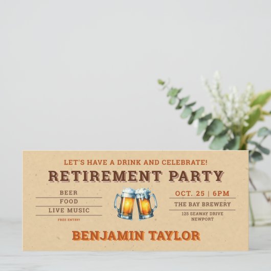 Bierthemaplatform Ticket Kraft Pensioenfeestje (Staand voorkant)