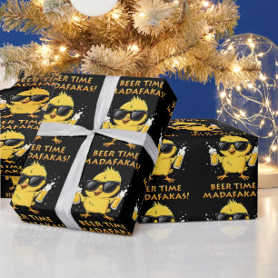 Biertijd Madafakas Grappig Meme Duck Goose Retro Cadeaupapier