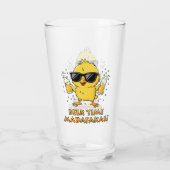 Biertijd Madafakas Grappig Meme Duck Goose Retro Glas (Achterkant)