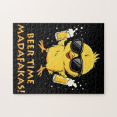 Biertijd Madafakas Grappig Meme Duck Goose Retro Legpuzzel (Horizontaal)