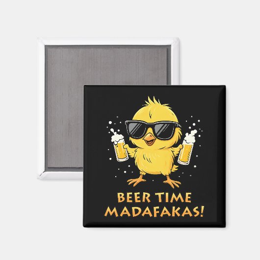 Biertijd Madafakas Grappig Meme Duck Goose Retro Magneet (Voorkant / Achterkant)
