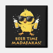 Biertijd Madafakas Grappig Meme Duck Goose Retro Magneet (Voorkant)