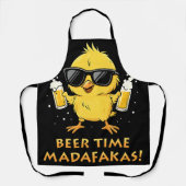 Biertijd Madafakas Grappig Meme Duck Goose Retro Schort (Voorkant)
