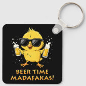 Biertijd Madafakas Grappig Meme Duck Goose Retro Sleutelhanger (Achterkant)
