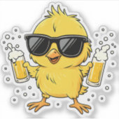 Biertijd Madafakas Grappig Meme Duck Goose Retro Sticker (Voorkant)