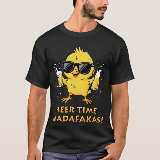 Biertijd Madafakas Grappig Meme Duck Goose Retro T-shirt (Voorkant)