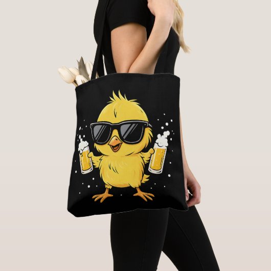 Biertijd Madafakas Grappig Meme Duck Goose Retro Tote Bag (Dichtbij)