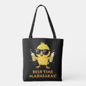 Biertijd Madafakas Grappig Meme Duck Goose Retro Tote Bag (Achterkant)