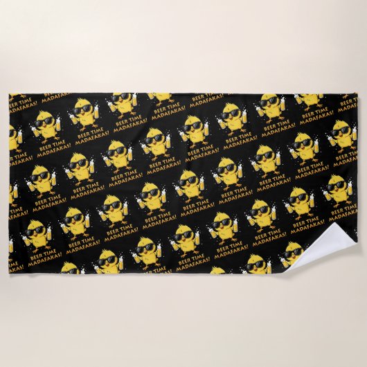 Biertijd Madafakas Grappige Meme Eend Gans Retro Strandlaken (Voorkant)