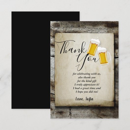 biertje , een bijbels land bedankt je kaart (Voorkant / Achterkant)