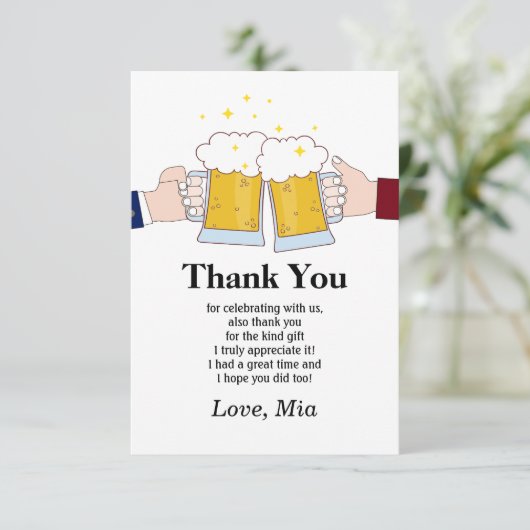 biertjes, bier, bier bedankt je kaart (Staand voorkant)