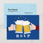 biertjes, bierthema, feest, Briefkaart RSVP (Voorkant / Achterkant)