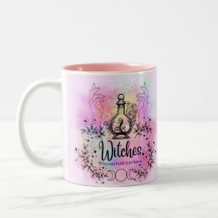 Biertjes & spreuken: heksen die design kunnen Drin Tweekleurige Koffiemok