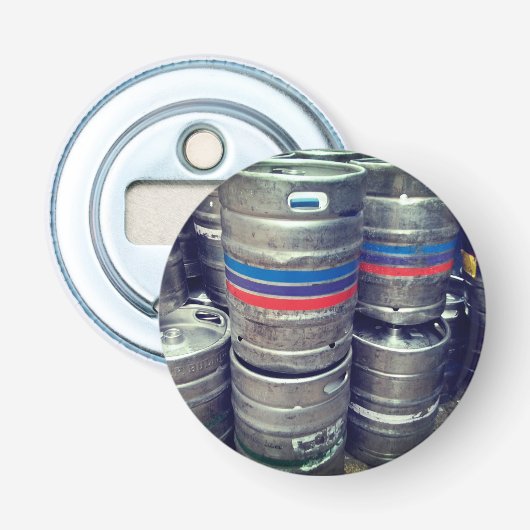 Biervaten Button Flesopener (Voorkant)