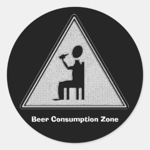 Bierverbruikszone Ronde Sticker
