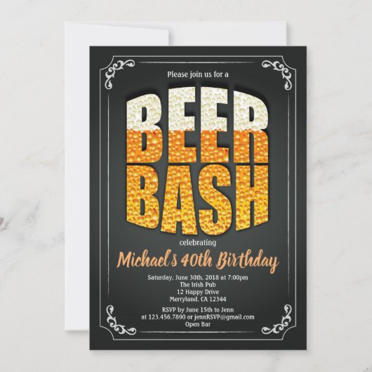 Bierverjaardagscalkbord man retro bar kaart (Voorkant)