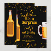 Bierverrassing verjaardagsfeestje uitnodiging (Voorkant / Achterkant)