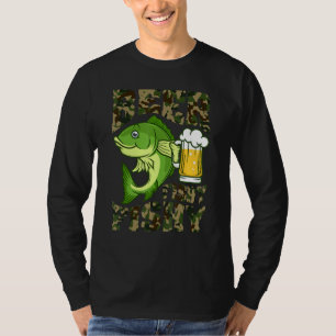 Biervissen Vissen Voor Visser Grappig Camo Vist T-shirt