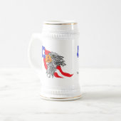 Biervlag: Bald Eagle met de Amerikaanse Mok (Voorkant links)