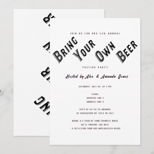 Biervluchten brengen uw eigen bierproeverij kaart (Voorkant / Achterkant)