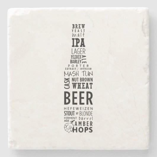 Biervormig Stenen Onderzetter (Voorkant)