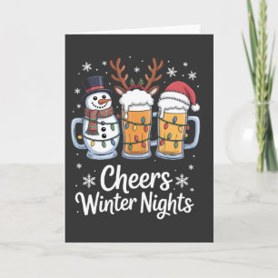 Biervrienden Kerstnacht Kerstman Bierliefhebbers Kaart