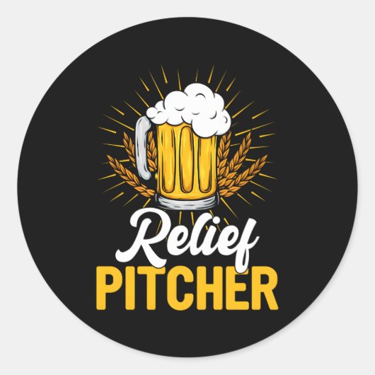 Bierwerper honkbalbier Drink drinker Ronde Sticker (Voorkant)