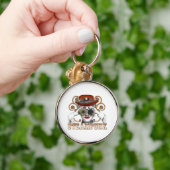 biespunk collage kunst sleutelhanger (Hand)