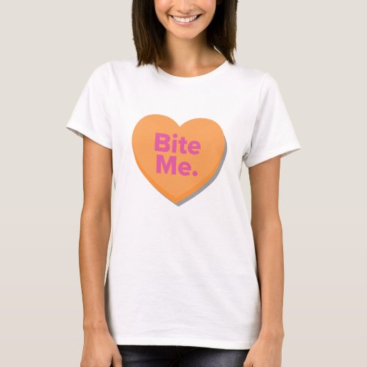 Bietel me. Anti-Valentijnsdag | Oranje hart T-shirt (Voorkant)