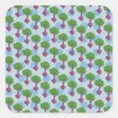 Bietenpatroon plant vierkante sticker (Voorkant)
