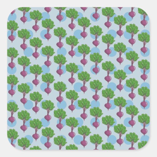 Bietenpatroon plant vierkante sticker (Voorkant)