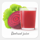 bietensap vierkante sticker (Voorkant)