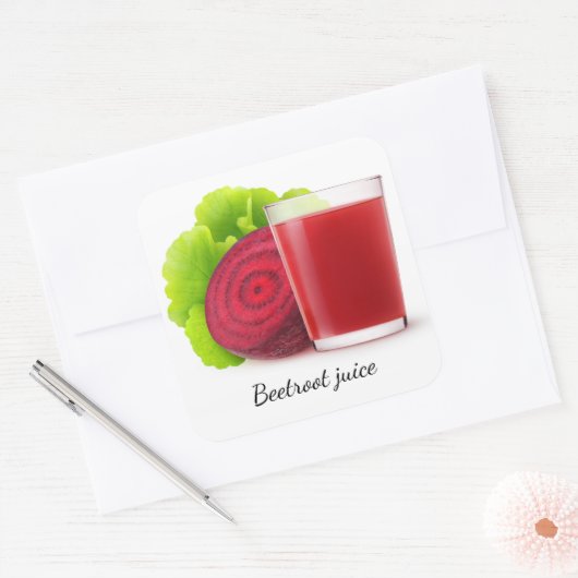 bietensap vierkante sticker (Envelop)