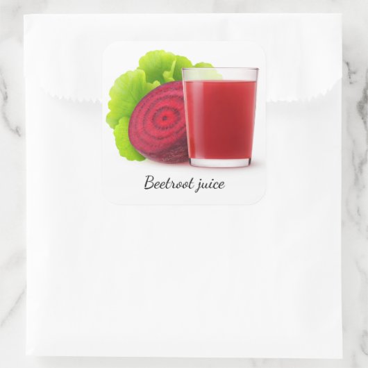 bietensap vierkante sticker (Tas)