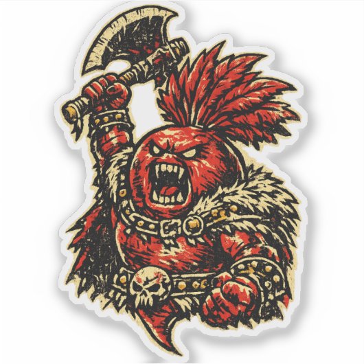 Bietwortel Berserker — Grappige Groente Razernij K Sticker (Voorkant)